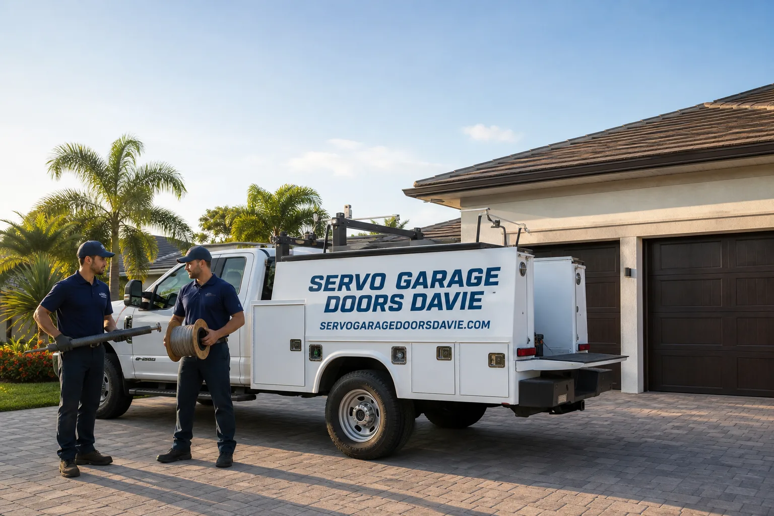 Servo Garage Doors Davie garage door service vehicle and crew in Davie, FL
